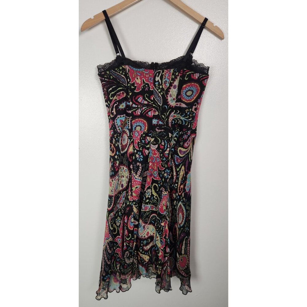 Vtg. ABS Collection Women's Sz. 8 Silk Paisley Midi Slip Dress - Picture 6 of 7